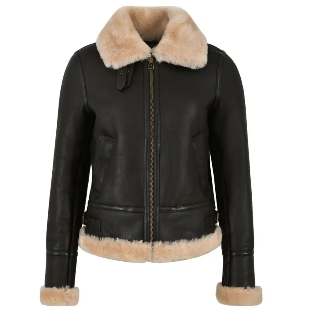 Black aviator jacket women