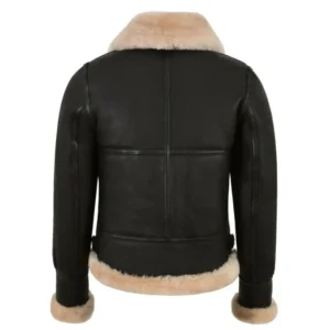Black aviator jacket women | shearling jacket