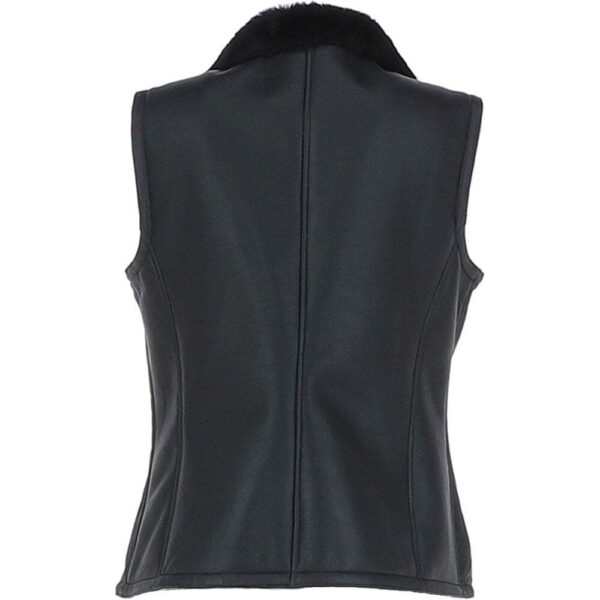 Black shearling vest