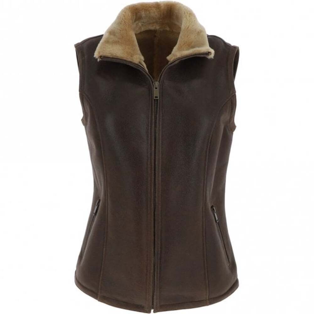 Brown shearling vest