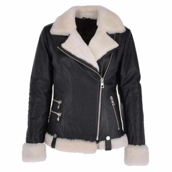 Clothever leather aviator jacket