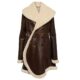 Coco Brown leather coat shearling