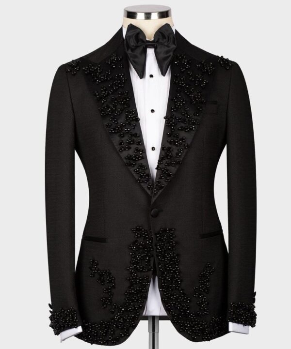 black 3 piece suit for wedding