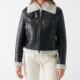 black leather shearling jacket