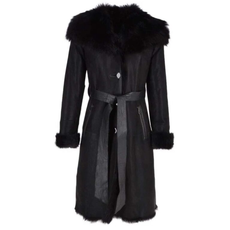 Birthday Shearling Coat in Black