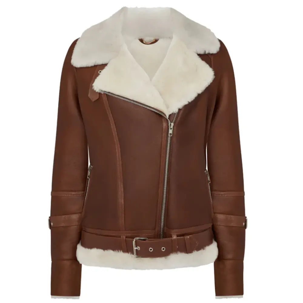 brown aviator jacket women