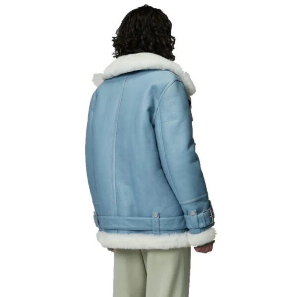 romantic blue shearling jacket