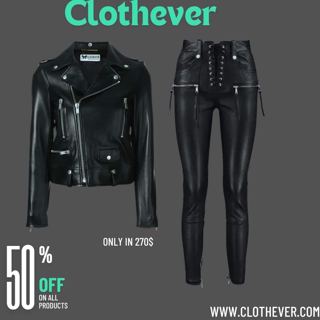 women leather jacket and pant sale