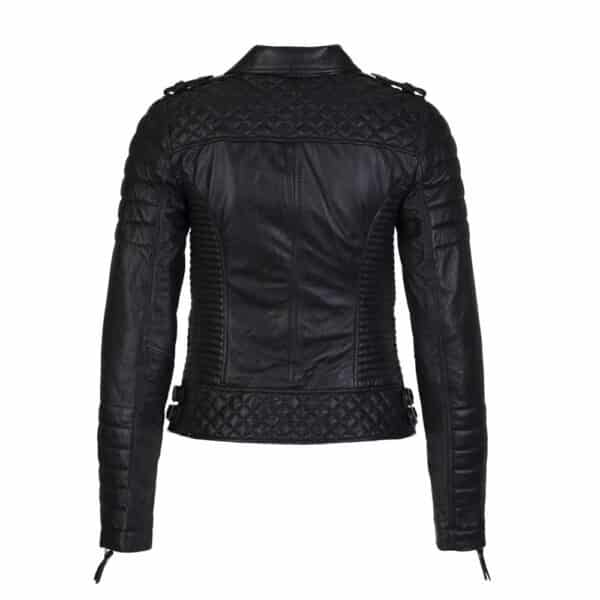 leather moto jacket women