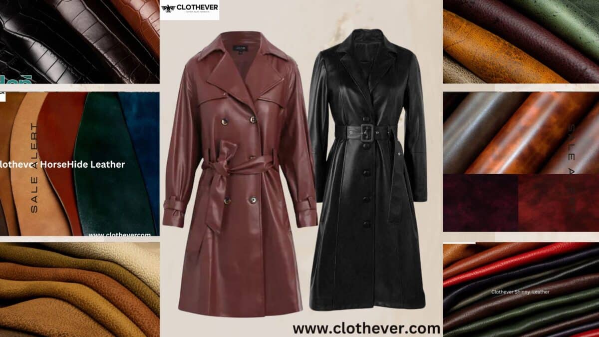 Custom Leather Trench Coat Womens