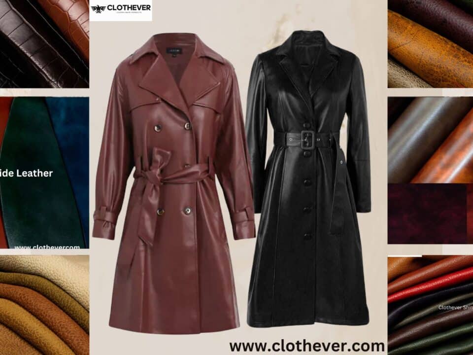 Custom Leather Trench Coat Womens