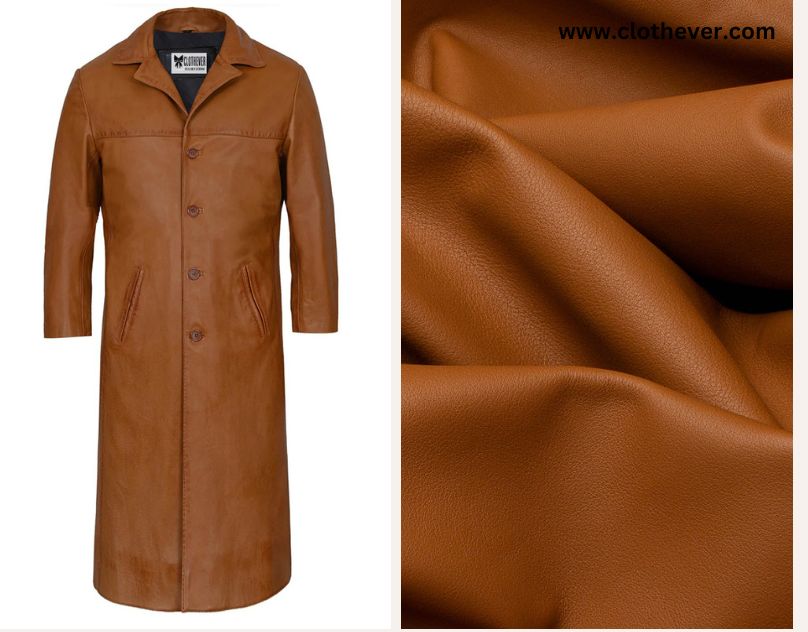 Tan leather coat