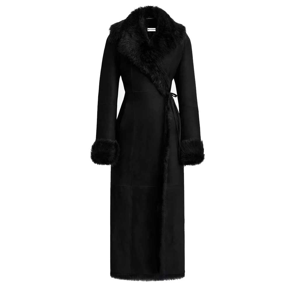 Black shearling coat