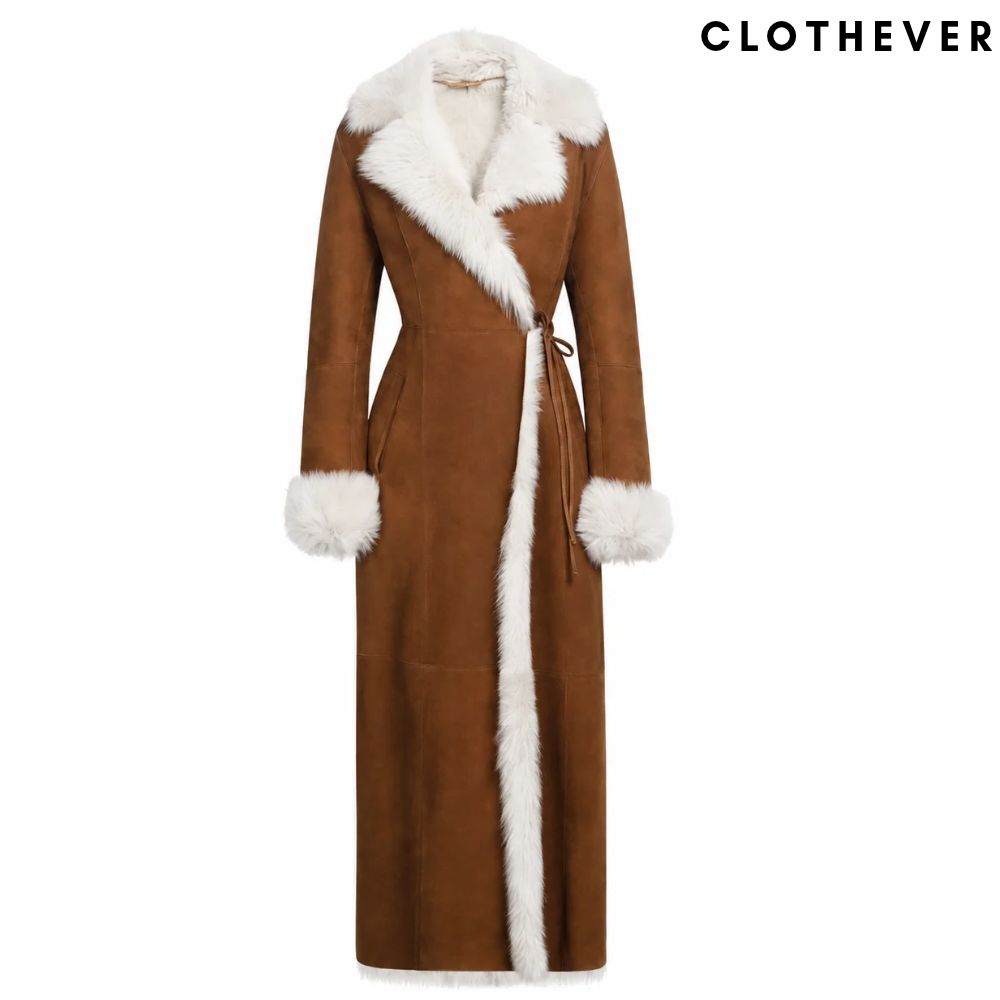 Brown Coat With White Fur Collar