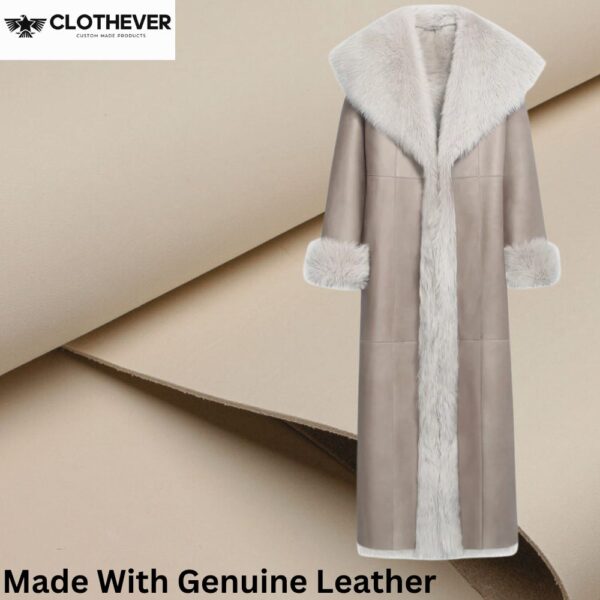 Genuine Leather Shearling Coat For Women