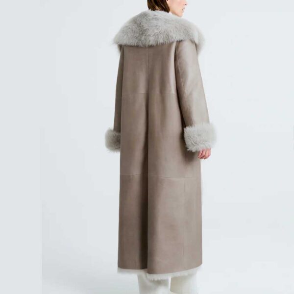 Genuine Leather Shearling Coat For Women