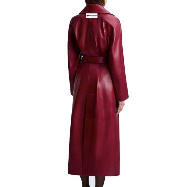 Women Full Length Long Leather Coat