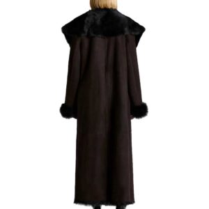 shearling coat with black fur collar
