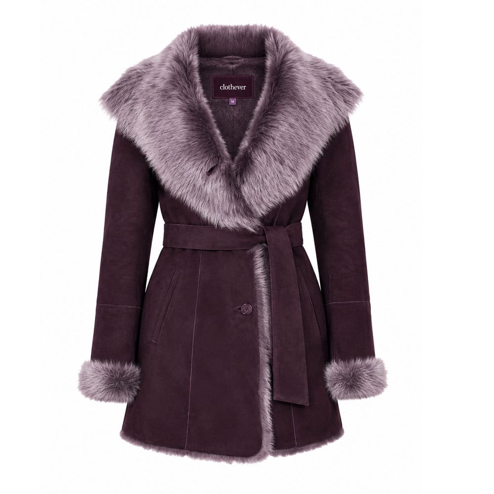 Women’s Mid-Length Sheepskin Leather Winter Coat